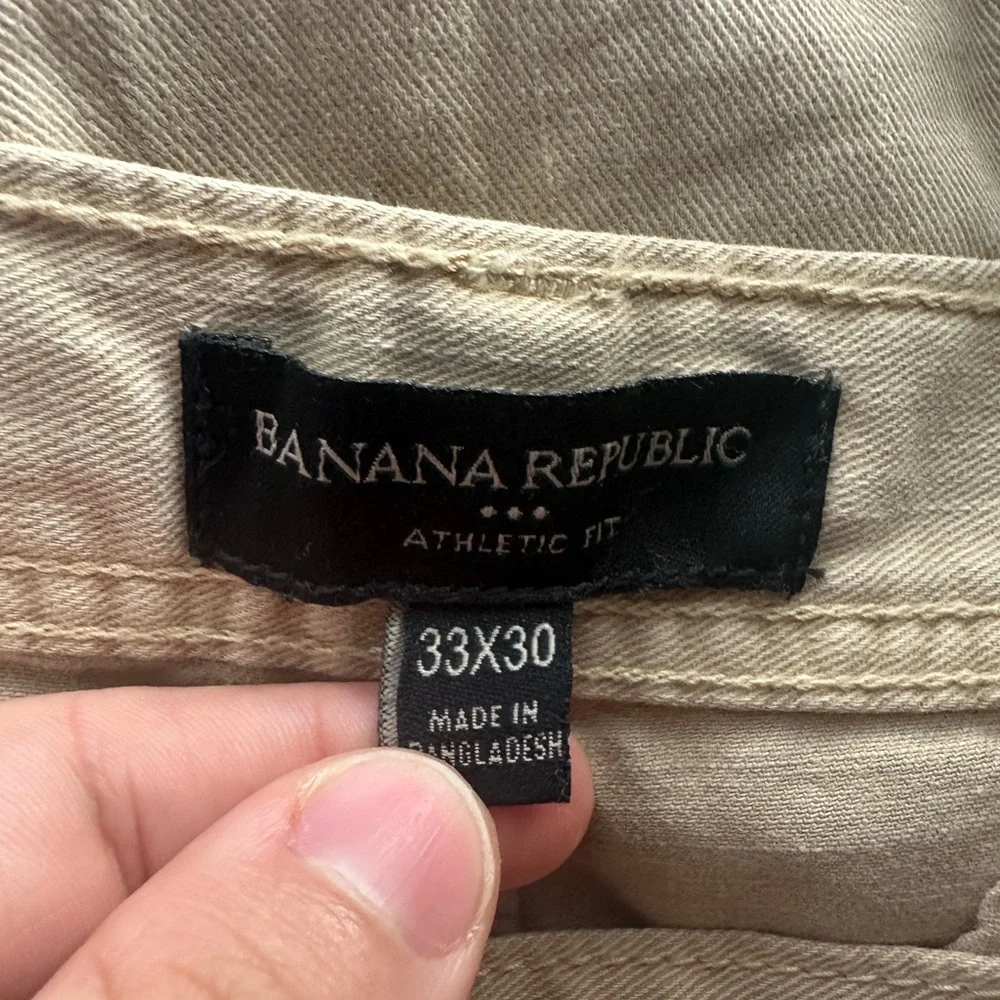 Banana republic tan athletic fit chinos